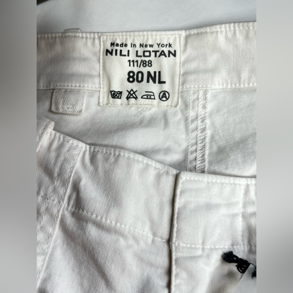 NILI LOTAN  White gathered ankle military cargo crop pants size 4 - Picture 10 of 14